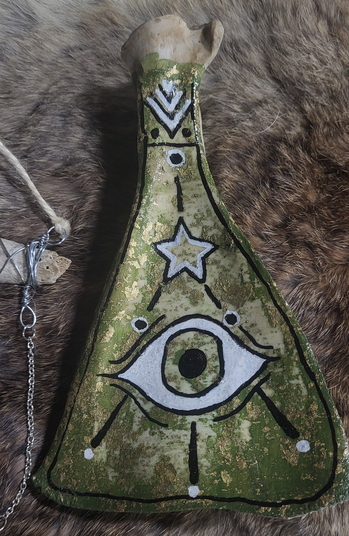 Evil Eye Painted Deer Scapula